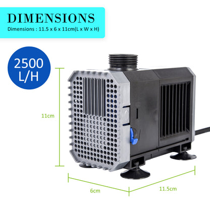 Aquarium Submersible Pond Water Pump 2500L/H 45W 2.7m