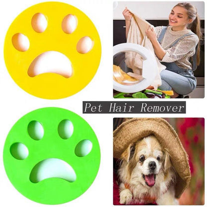 Pawfriends Soft Pet Hair Remover Clothes Cleaning Lint Catcher Solid Laundry Ball Green