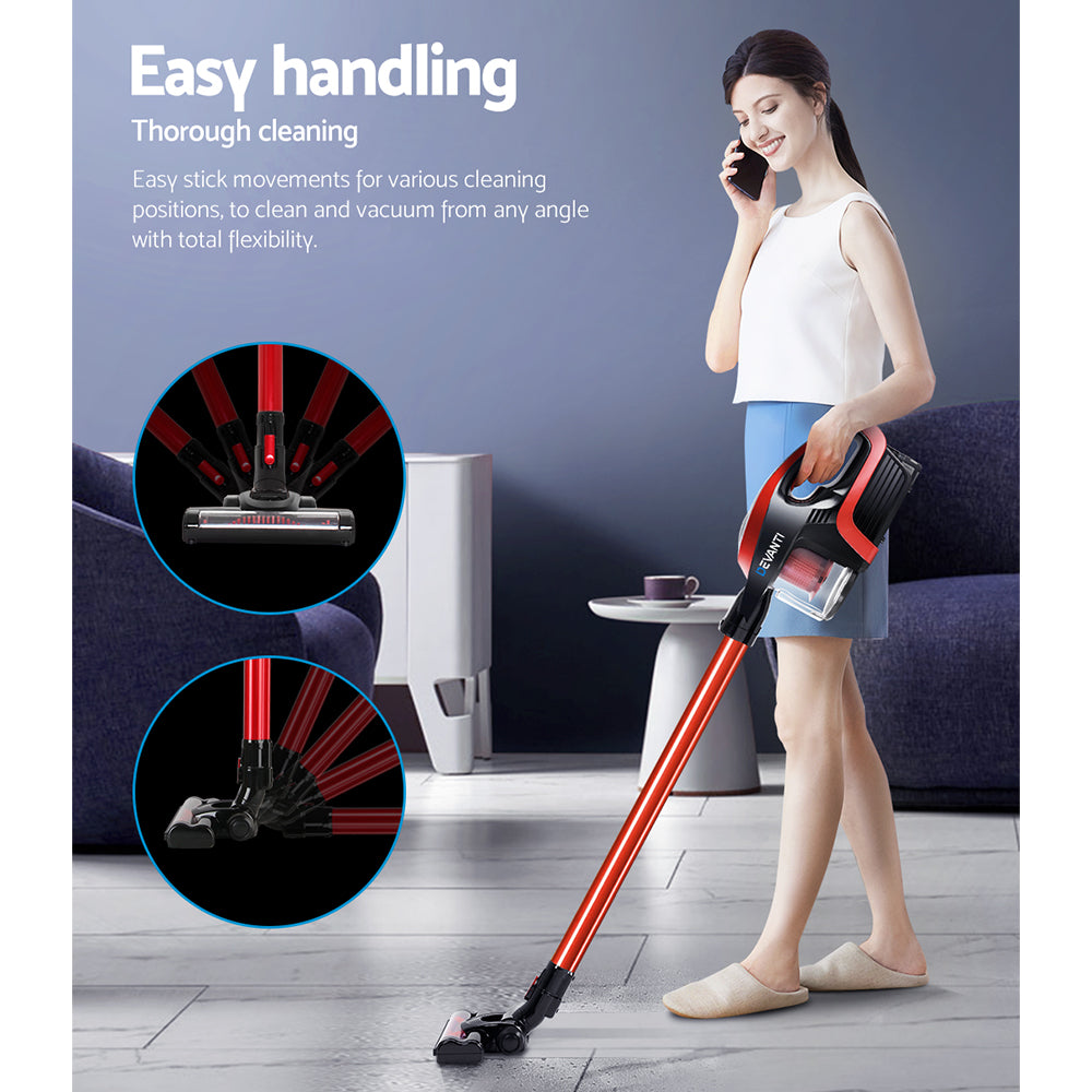 Devanti Handheld Vacuum Cleaner Bagless Cordless 150W Red